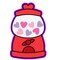 Valentines Gum Ball Machine Cookie Cutters with Stamp Size Option